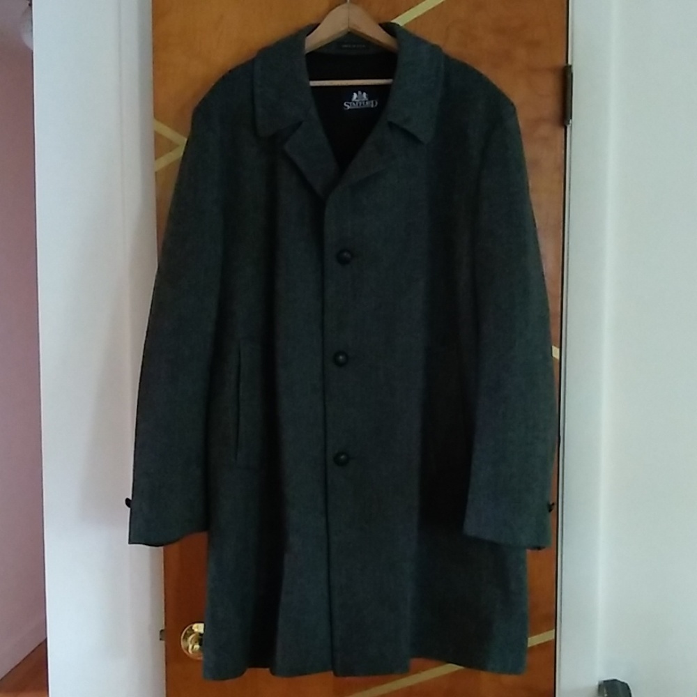 Tweed long peacoat